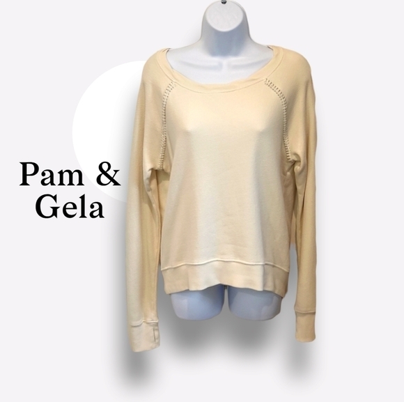 Pam & Gela NWT Cream Sweatshirt - Picture 1 of 7